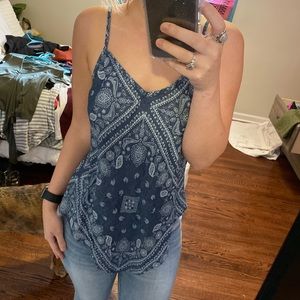paisley pattern tank-top